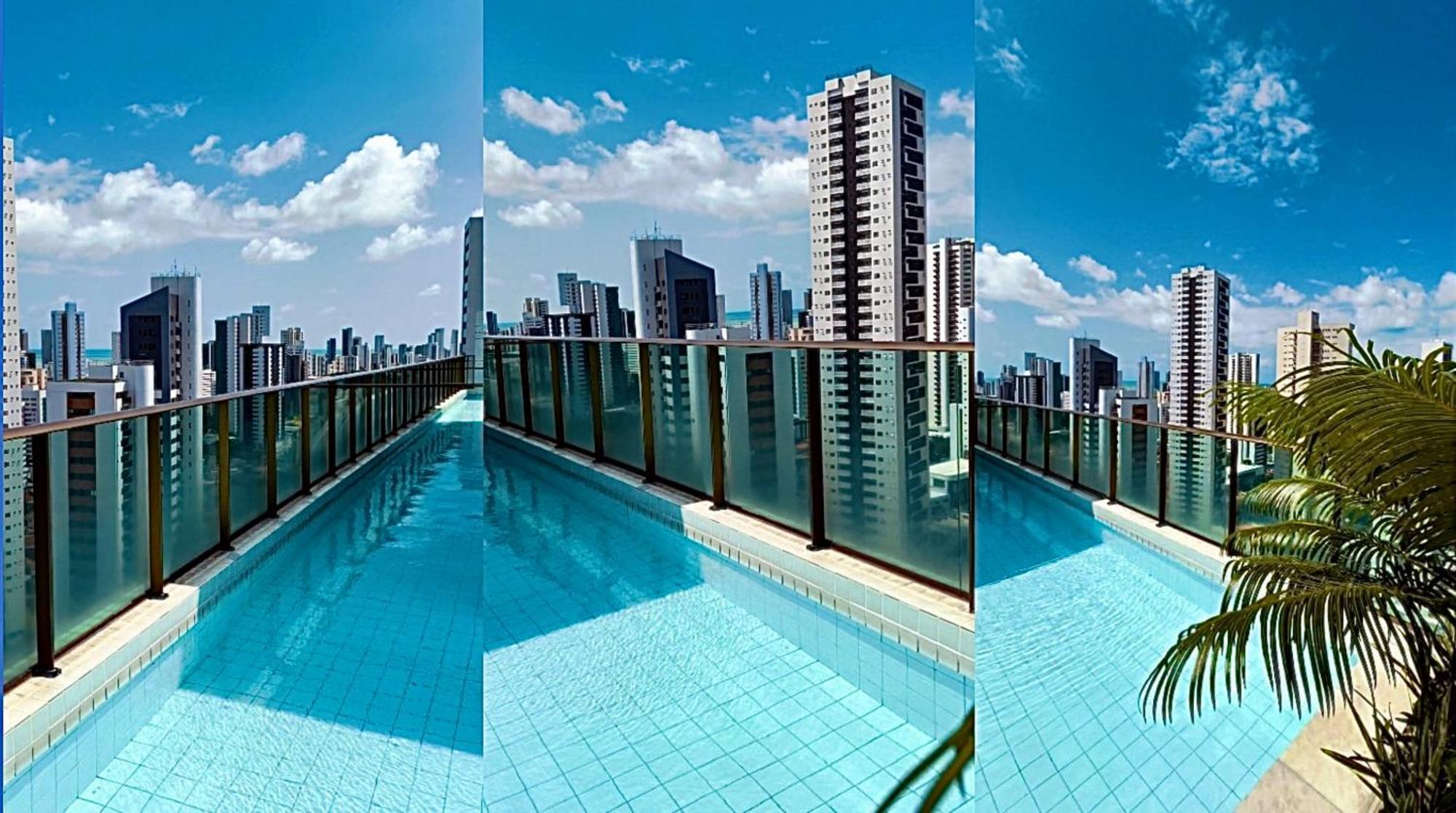 Flat Piscina No Rooftop Aluguel Temporada Em Recife Exteriér fotografie